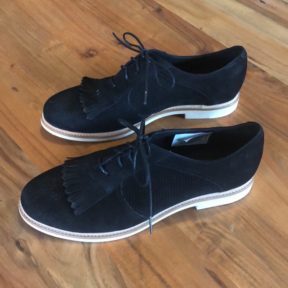 UGG Bernett Brogue Kiltie Oxfords in black suede